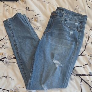 Joe's Jeans Medium Blue Distressed Skinny Jeans